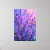 Purple Violet Lavender Flowers Abstract Wall Art キャンバスプリント (正面)