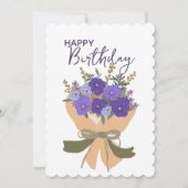 Purple Violets February Birth Flower Bouquet  (正面)