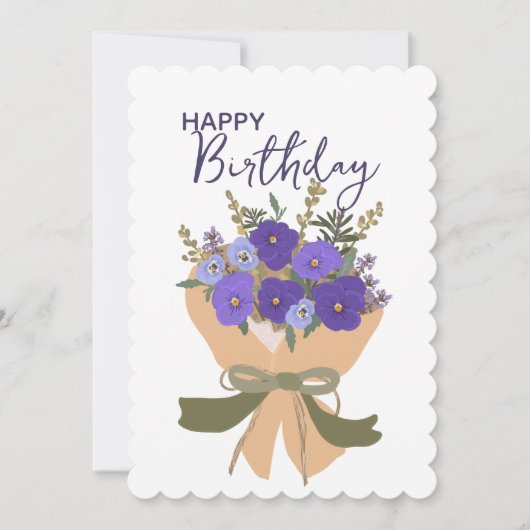 Purple Violets February Birth Flower Bouquet  (正面)