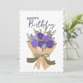 Purple Violets February Birth Flower Bouquet  (スタンド正面)