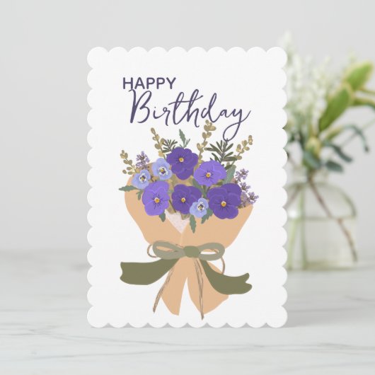 Purple Violets February Birth Flower Bouquet  (スタンド正面)