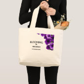  PURPLE VIOLETS FLORAL JUMBO NEUTRAL TOTE BAG ラージトートバッグ (正面(商品))