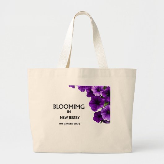  PURPLE VIOLETS FLORAL JUMBO NEUTRAL TOTE BAG ラージトートバッグ (正面)