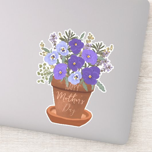 Purple Violets in a Pot – Mother’s Day Floral シール (詳細)