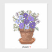 Purple Violets in a Pot – Mother’s Day Floral シール (シート)