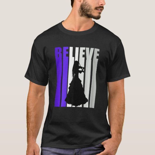 Purple Violin Retro Girls Text Violinist Quotes Wo Tシャツ (正面)