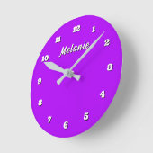 Purple Wall Clock Personalized Custom Name ラウンド壁時計 (傾斜)