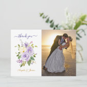 Purple Waterカラーフローラ結婚の写真 サンキューカード (スタンド正面)