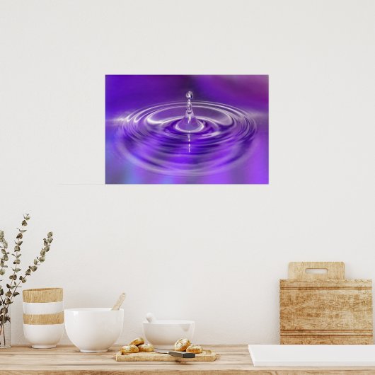 Purple Water Drop Poster ポスター (キッチン)
