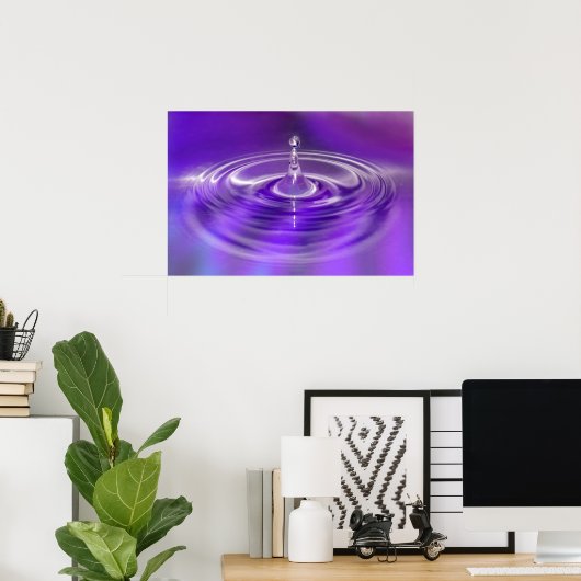 Purple Water Drop Poster ポスター (ホームオフィス)