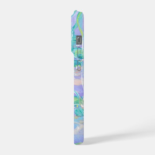 Purple Water Lilies Phone Case iPhoneケース (左側面)