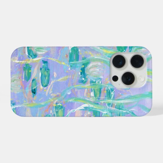 Purple Water Lilies Phone Case iPhoneケース (裏面横)