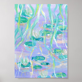 Purple Water Lilies Print, Value Poster Paper ポスター