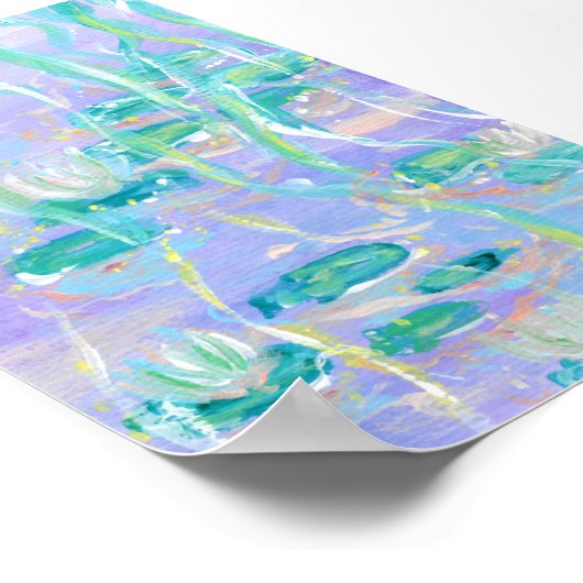 Purple Water Lilies Print, Value Poster Paper ポスター (角)