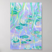 Purple Water Lilies Print, Value Poster Paper ポスター (正面)