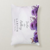 Purple Watercolor Chrysanthemum Wedding アクセントクッション (正面(垂直))