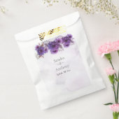 Purple Watercolor Chrysanthemum Wedding フェイバーバッグ (封をした状態)