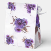Purple Watercolor Chrysanthemum Wedding  フェイバーボックス (裏面)