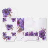 Purple Watercolor Chrysanthemum Wedding  フェイバーボックス (見開き)