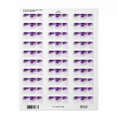 Purple Watercolor Chrysanthemum Wedding ラベル (フルシート)