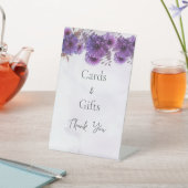 Purple Watercolor Chrysanthemum Wedding 台座サイン (インサイチュ)