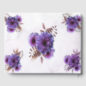 Purple Watercolor Chrysanthemum Wedding Guest Book ゲストブック (裏面)