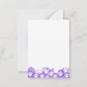 Purple Watercolor Dog Paw Personalized Stationery ノートカード (裏面)