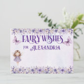 Purple Watercolor Floral Birthday Fairy Wishes アドバイスカード (スタンド正面)