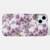 Purple Watercolor Floral iPhone Case Case-Mate iPhoneケース (裏面 (横))