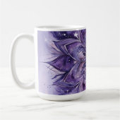 Purple Watercolor Floral Mandala コーヒーマグカップ (左)