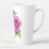 Purple Watercolor Flower Illustration  カフェラテマグ (右)