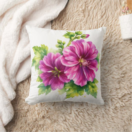 Purple Watercolor Flower Illustration  クッション