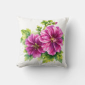 Purple Watercolor Flower Illustration  クッション (正面)