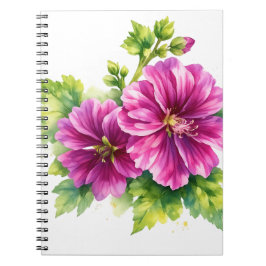 Purple Watercolor Flower Illustration  ノートブック
