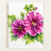 Purple Watercolor Flower Illustration  プランナー手帳 (正面)