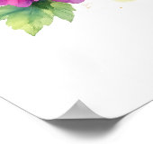 Purple Watercolor Flower Illustration  ポスター (角)