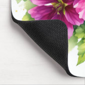 Purple Watercolor Flower Illustration  マウスパッド (コーナー)