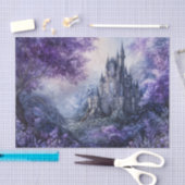 Purple Watercolor Gothic Indigo Spire Castle 薄葉紙 (クラフト)