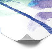 Purple watercolor Hawaii Landscape ポスター (角)