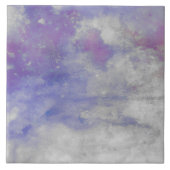 Purple Watercolor Square Art Tile  タイル (正面)