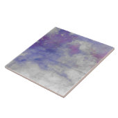 Purple Watercolor Square Art Tile  タイル (側面)