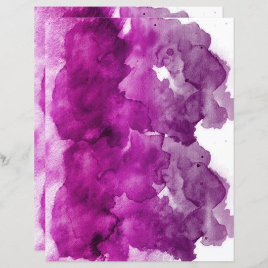 Purple watercolor stains soft pastel scrapbook  (正面/裏面)