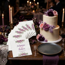 Purple watercolor wildflowers  napkins