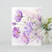 Purple Watercolor Wildflowers Scrapbook Papers (スタンド正面)