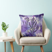 Purple Watercolor with Florals クッション (椅子)