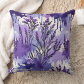 Purple Watercolor with Florals クッション (ブランケット)