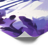 Purple Watercolor with Florals ポスター (角)