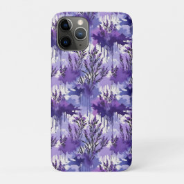Purple Watercolor with Florals iPhone 11 Proケース