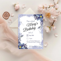 Purple Watercolour Florals Birthday