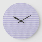 Purple Wave Pattern Wall clock ラージ壁時計 (正面)